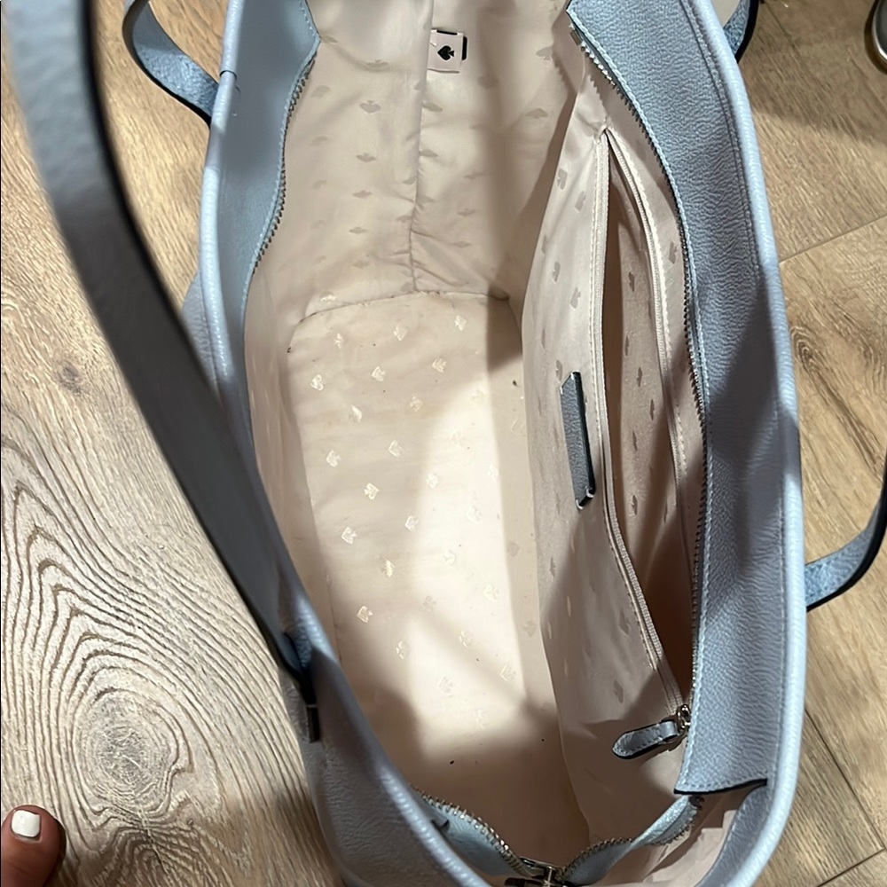 Kate Spade Blue Leather Tote Structured Design - Picture 7 of 8